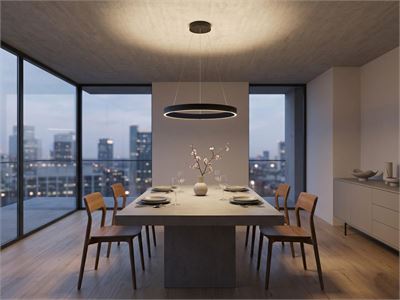 [01196] Duora Design Pendant Lamp Black 60cm 40w Led Cct 3 Colour & 3-Step Dimming – kavel bij Hammertime, Puurs