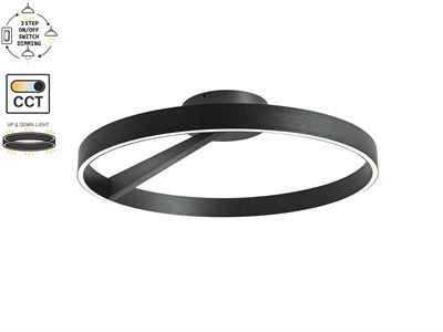[01210p] Arcao Design Ceiling Lamp Black 60cm 40w Led Cct 3 Colour & 3 Step Dimming – kavel bij Hammertime, Puurs