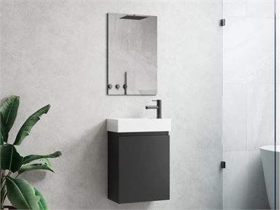 5 X 40cm Toiletmeubel Mat Zwart - Como 40-04 – kavel bij Hammertime, Bornem
