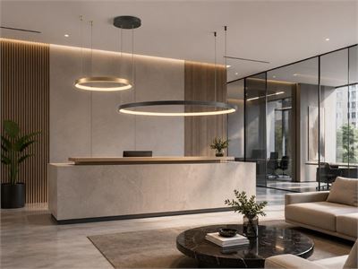 [01191] Orien Design Pendant Lamp Sand Black And Gold 80cm&40cm Duo Ring 50w Led Cct 3 Colour & 3-Step Dimming – kavel bij Hammertime, Puurs