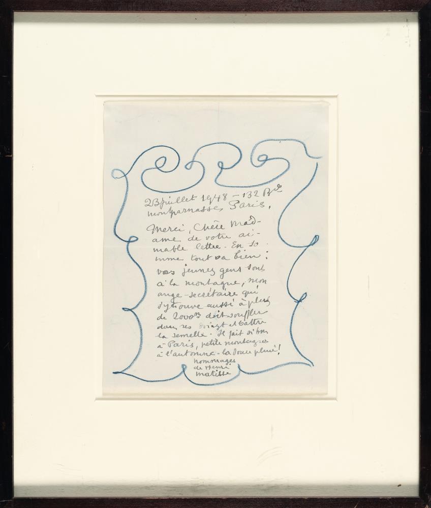 Letter with blue linear ornament