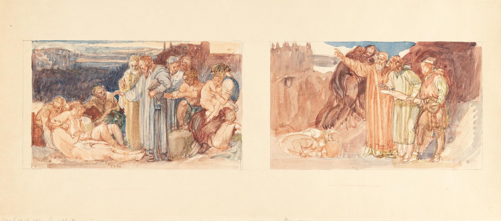 2 sheets: Municipal housing frescoes (designs)