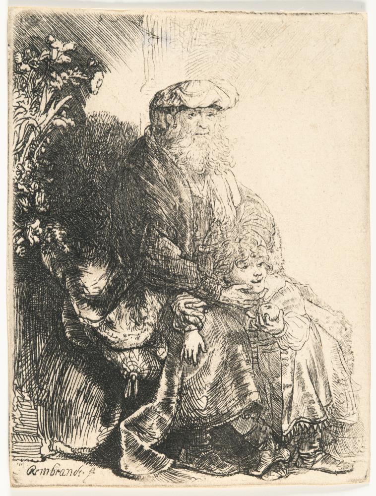 Abraham, Isaak liebkosend