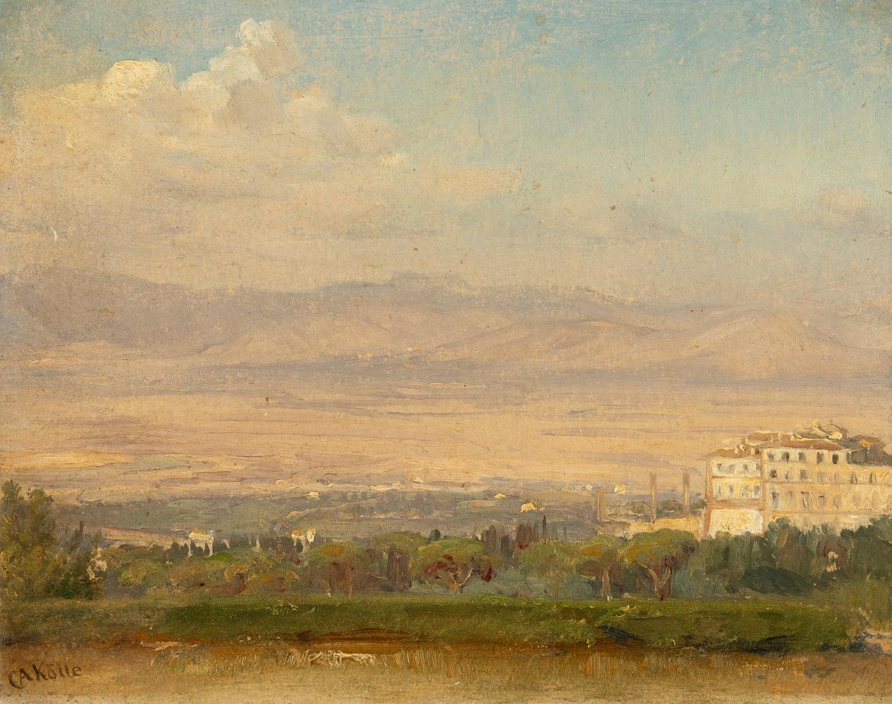 Blick auf Frascati mit der Villa Mondragone