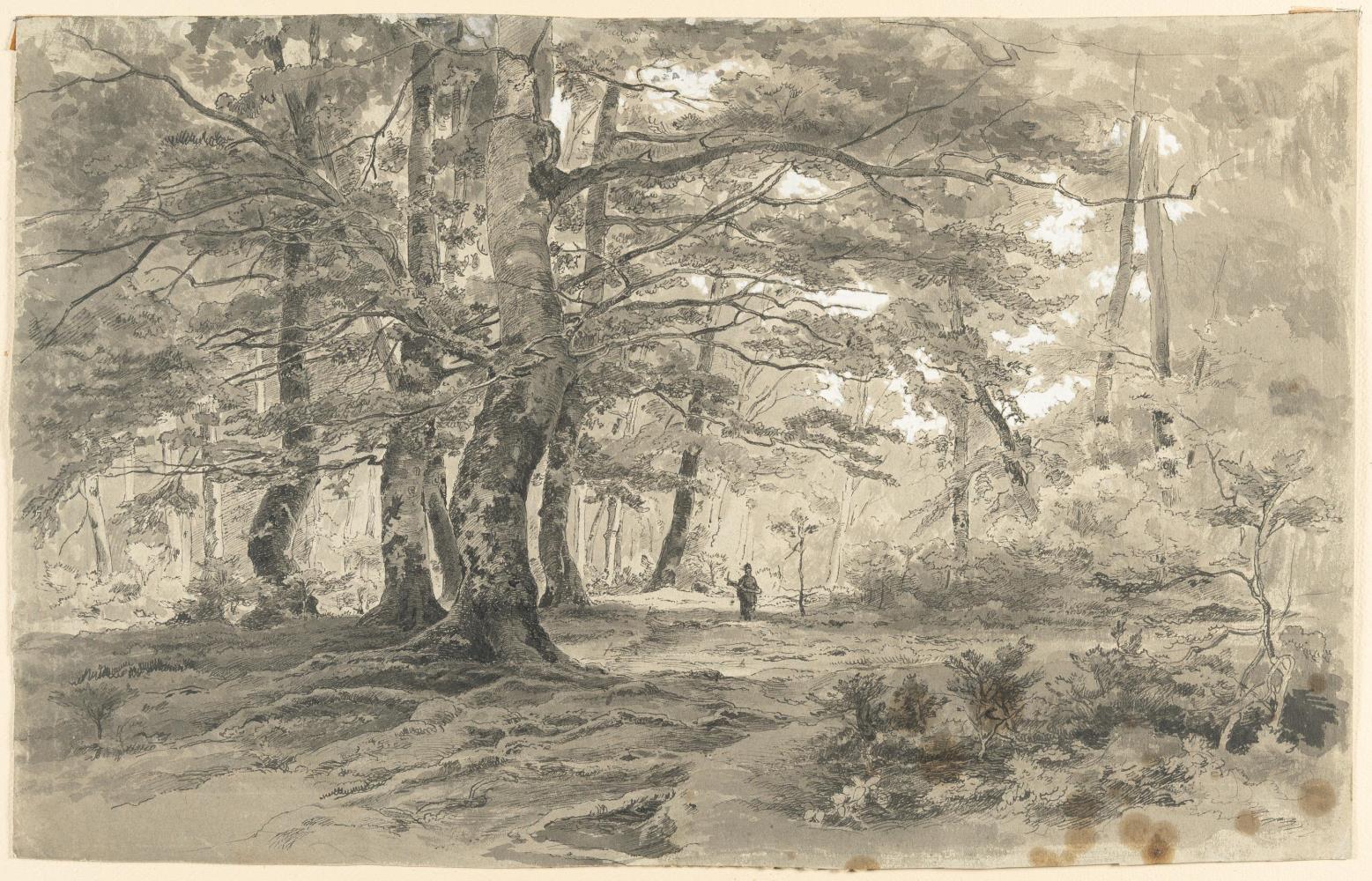 Waldlandschaft mit Jäger