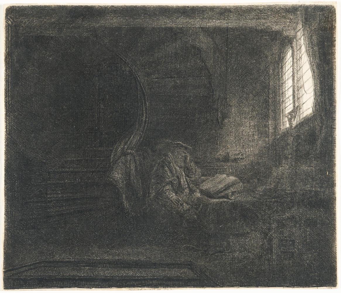 Der heilige Hieronymus im dunklen Zimmer
