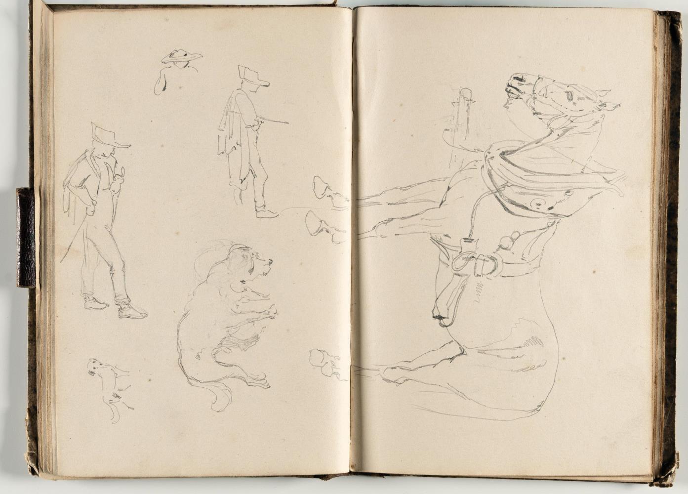 Skizzenbuch mit Tier- und Figurenstudien