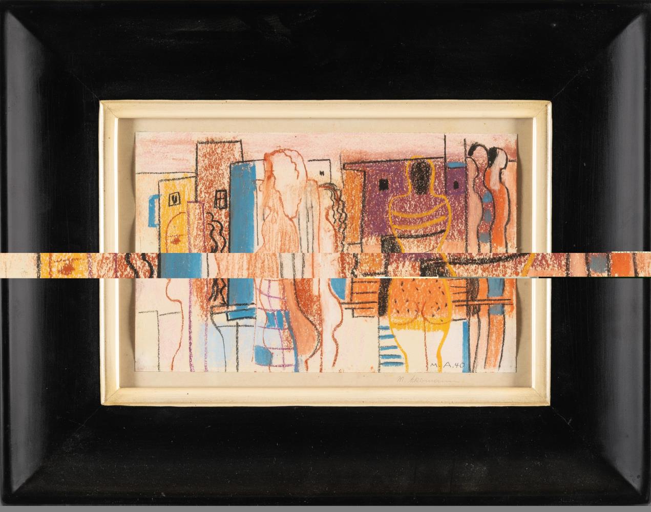 „Badende auf hellrot“