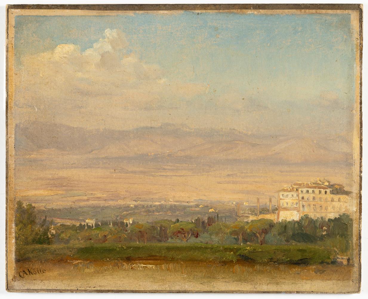 Blick auf Frascati mit der Villa Mondragone