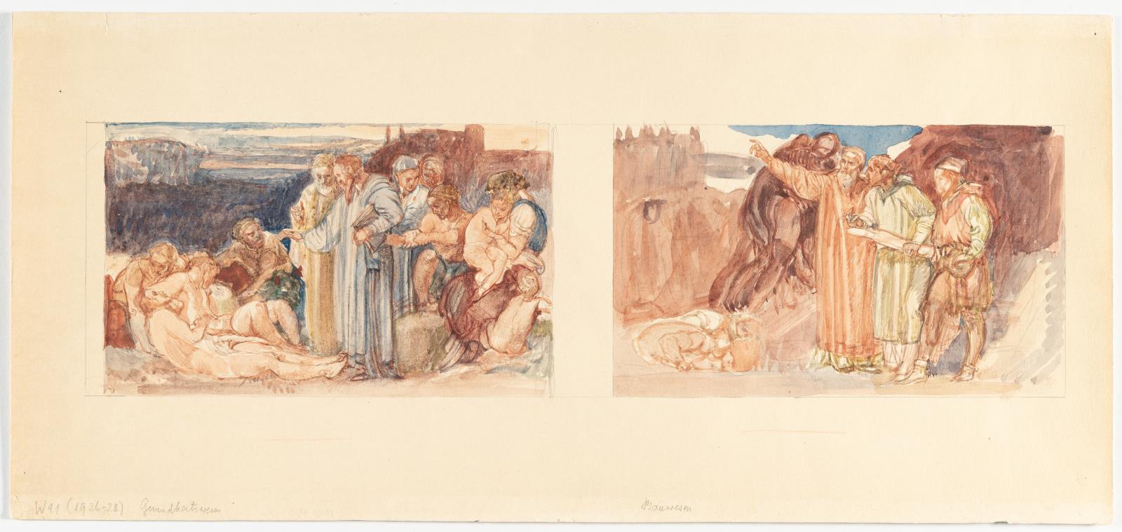 2 sheets: Municipal housing frescoes (designs)