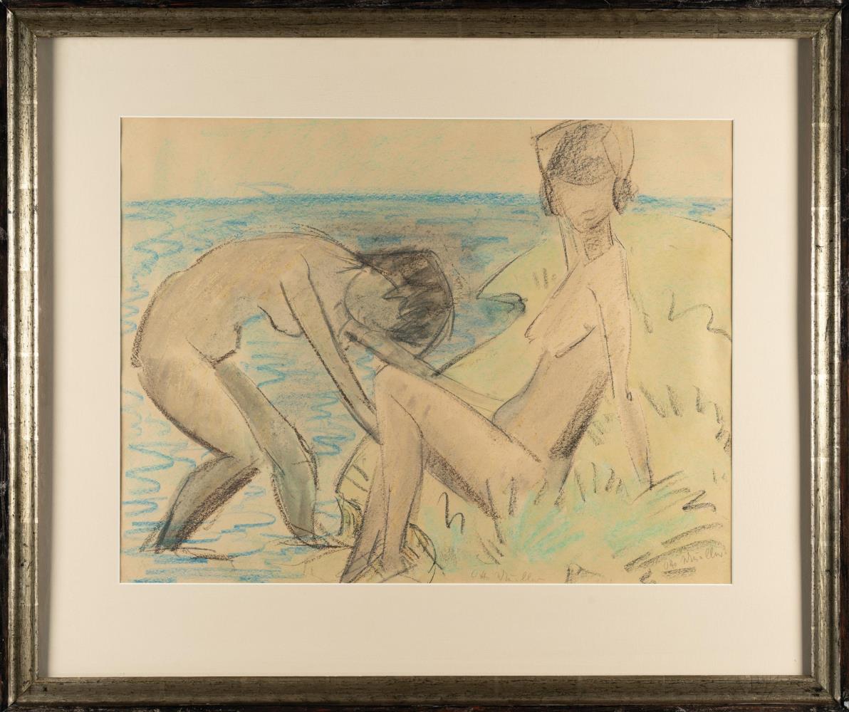 Two female nudes in dunes