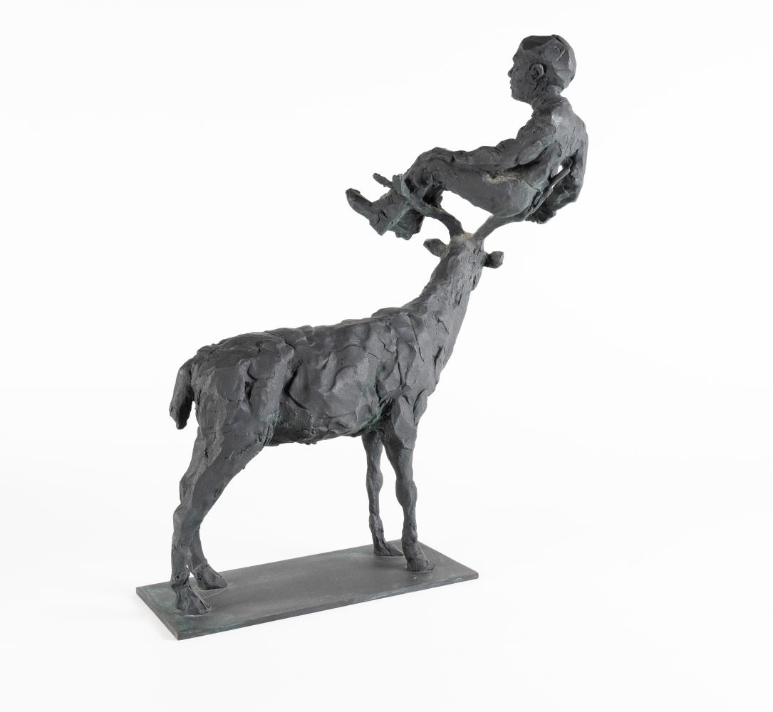 Deer with Man in Antlers
