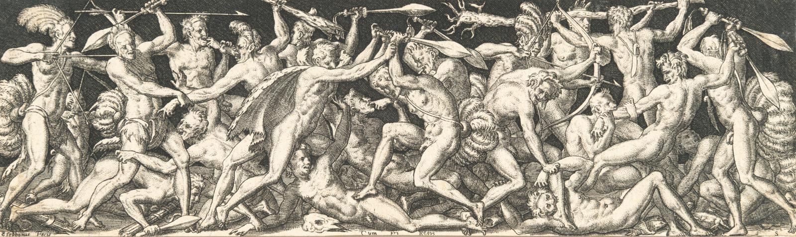 Mélée d'hommes nus - Combat des centaures et des laphites