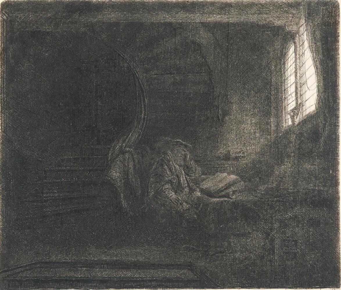 Der heilige Hieronymus im dunklen Zimmer