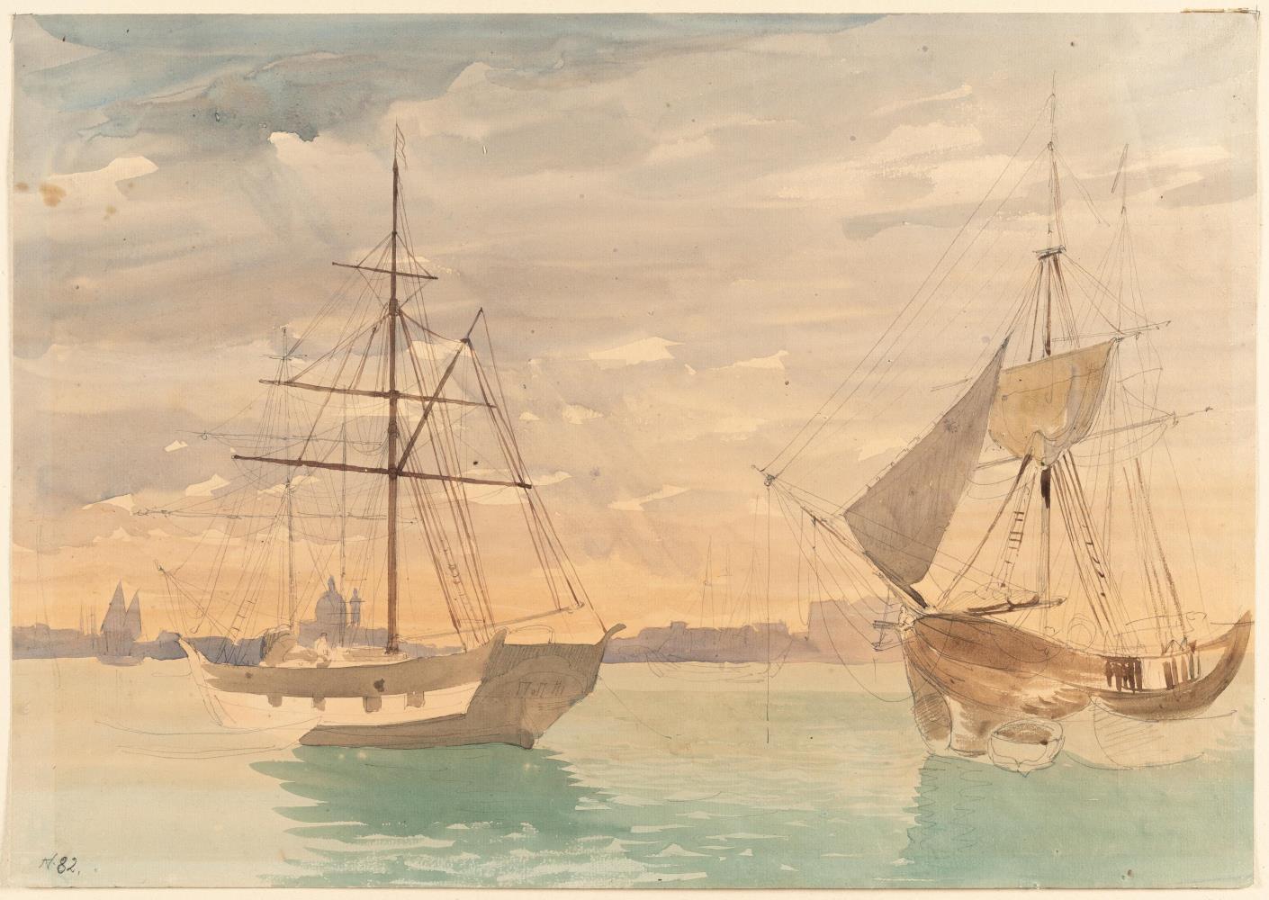 Segelschiffe vor Venedig, mit Blick auf Santa Maria della Salute