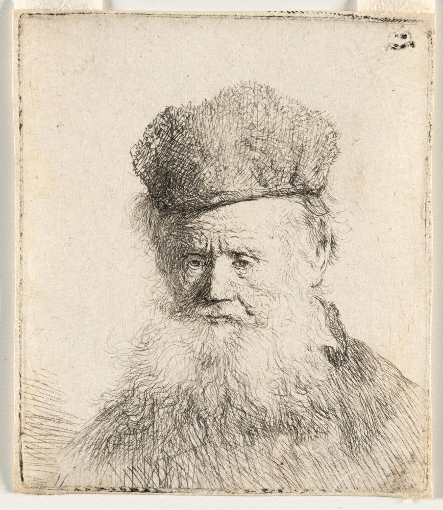 Bärtiger Greis mit Pelzmütze
