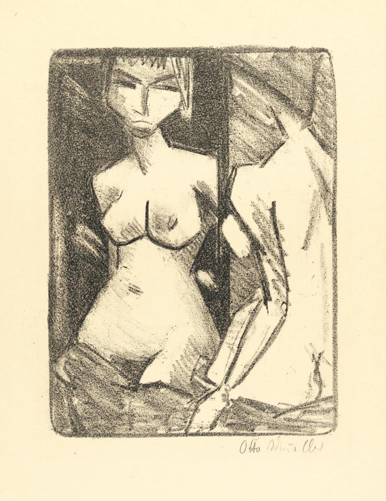 Mädchenakt vor dem Spiegel (Halbakt)