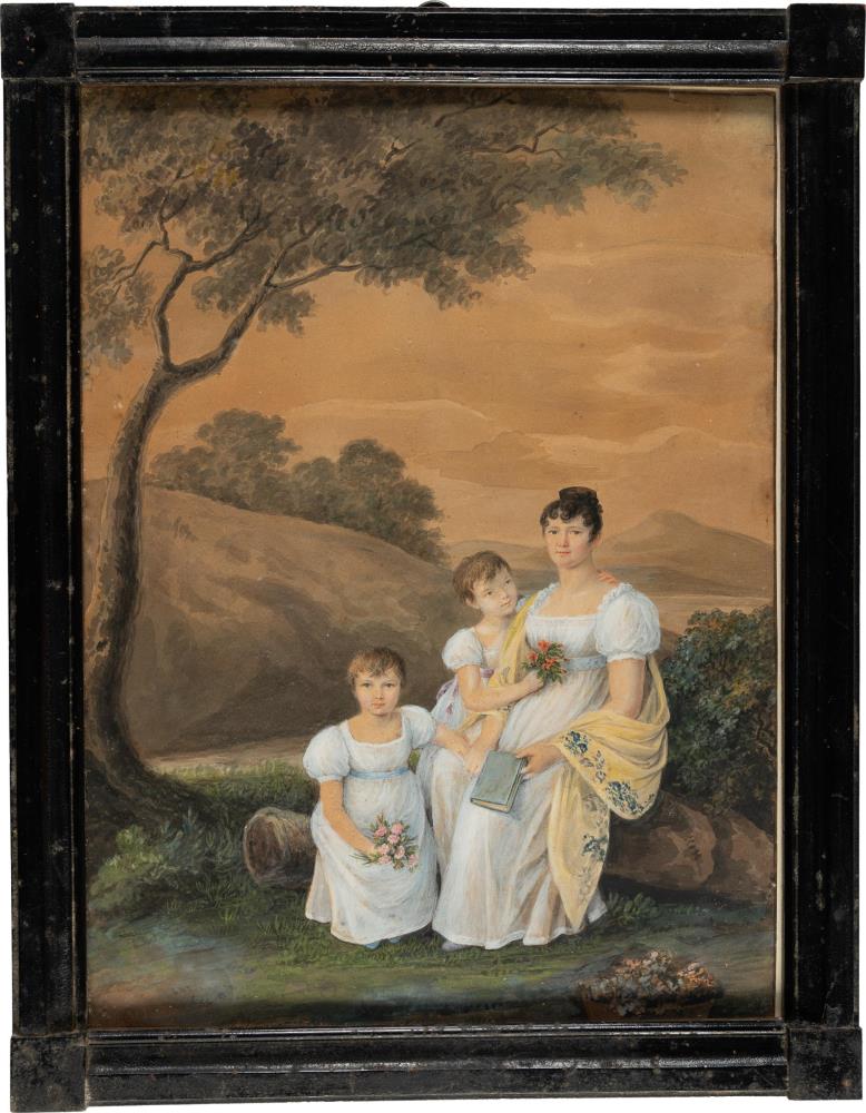 Die Gemahlin von Friedrich Ludwig von Sckell mit ihren Töchtern