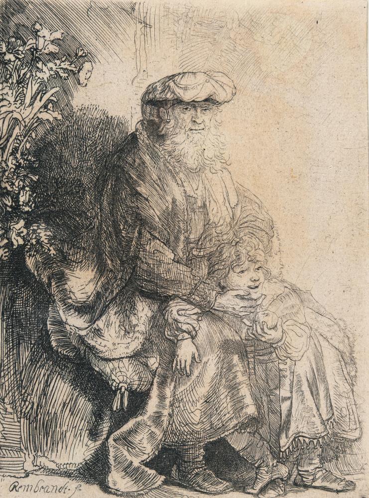 Abraham, Isaak liebkosend