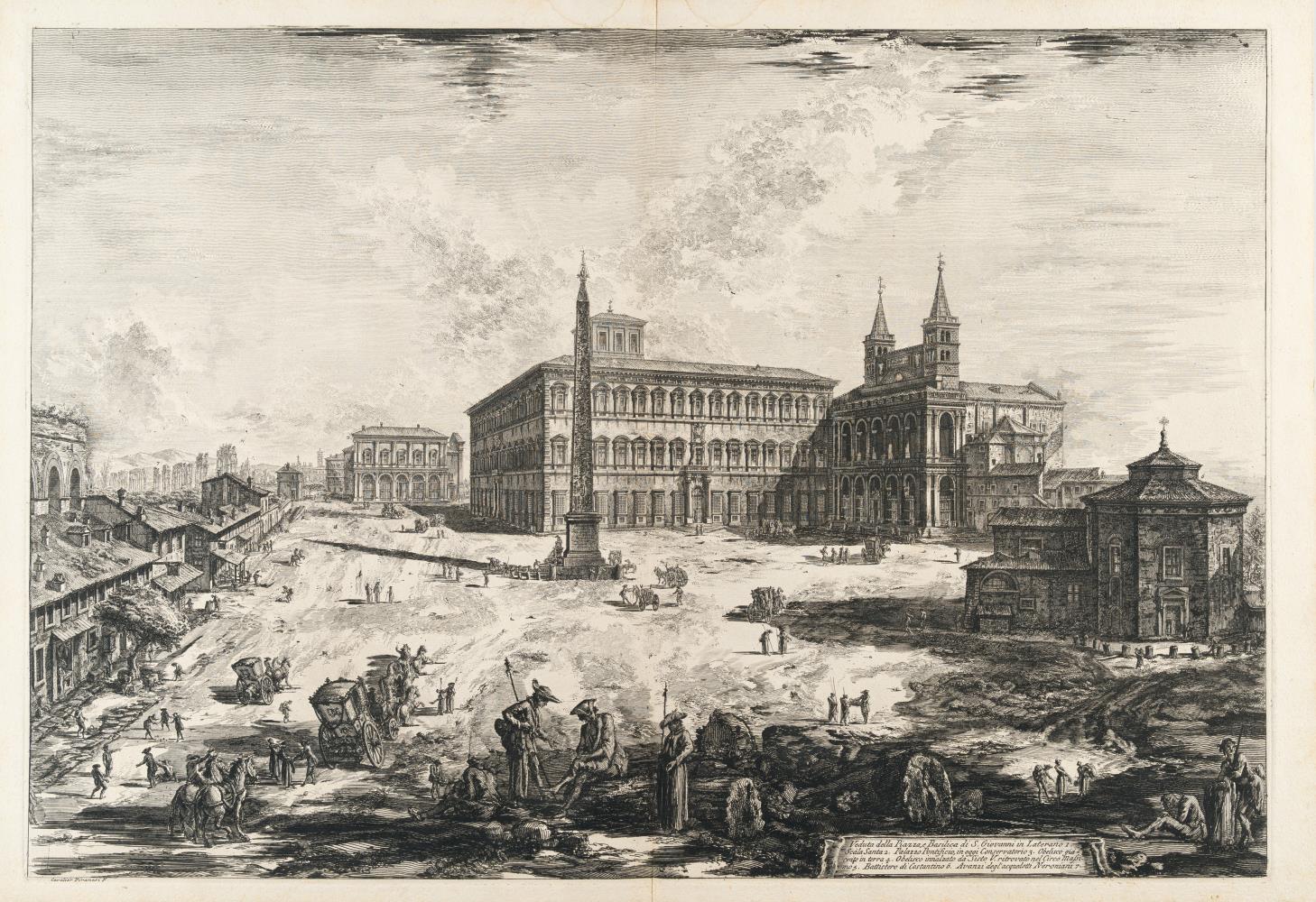 Veduta della Piazza, e Basilica di S. Giovanni in Laterano