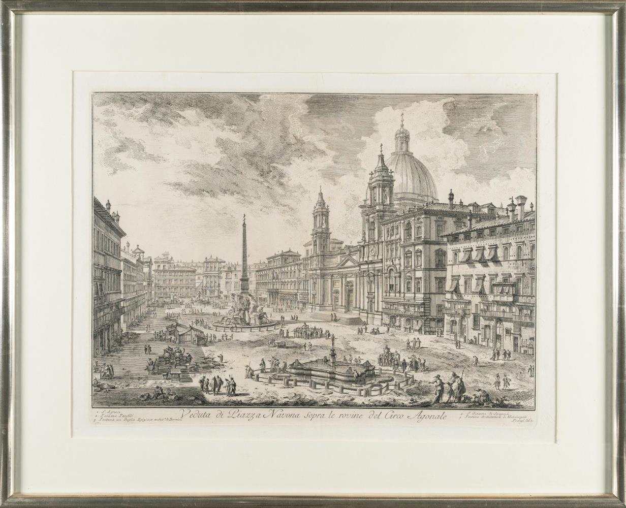 Veduta di Piazza Navona sopra le rovine del Circo Agonale (Ansich