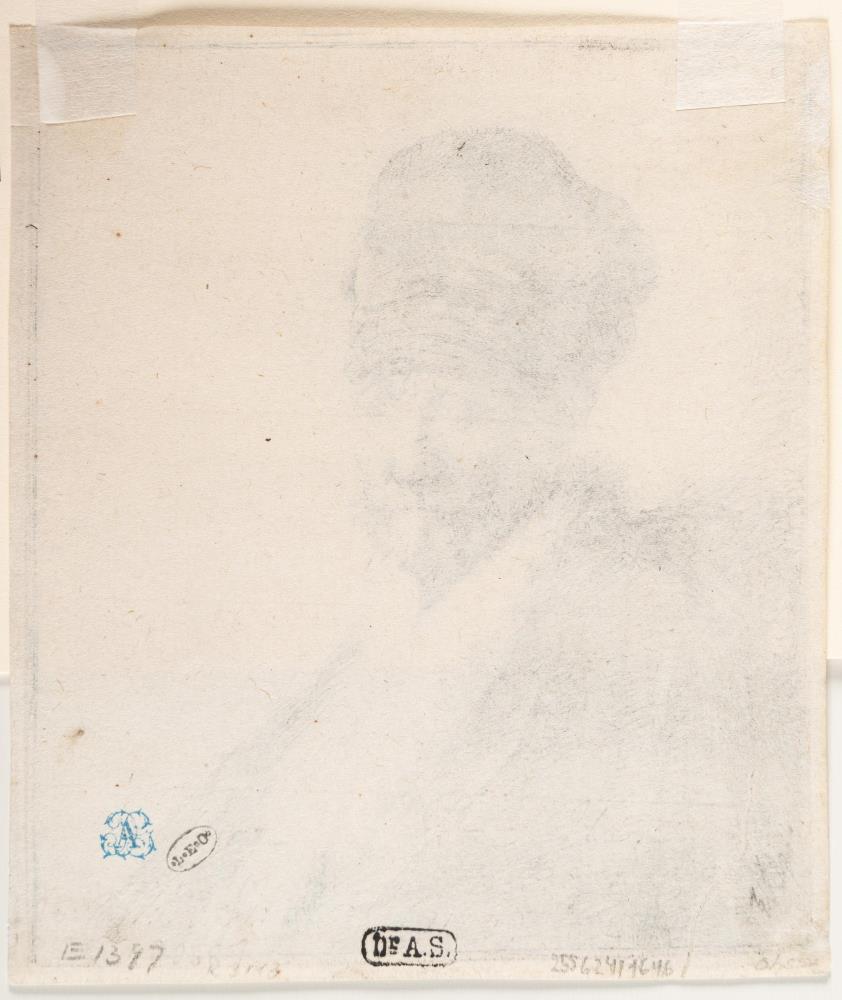 Halbfigur eines Mannes mit hoher Mütze (Rembrandts Vater?)