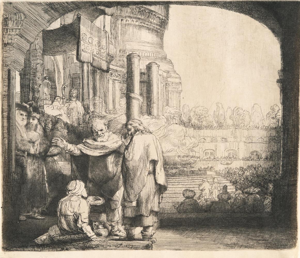 Petrus und Johannes heilen die Lahmen an der Pforte des Tempels