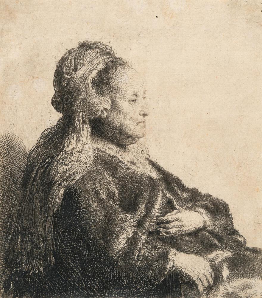 Rembrandts Mutter mit orientalischem Haarschmuck