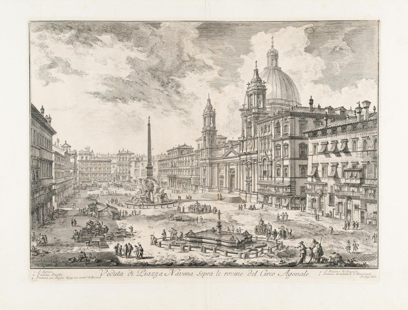 Veduta di Piazza Navona sopra le rovine del Circo Agonale (Ansich