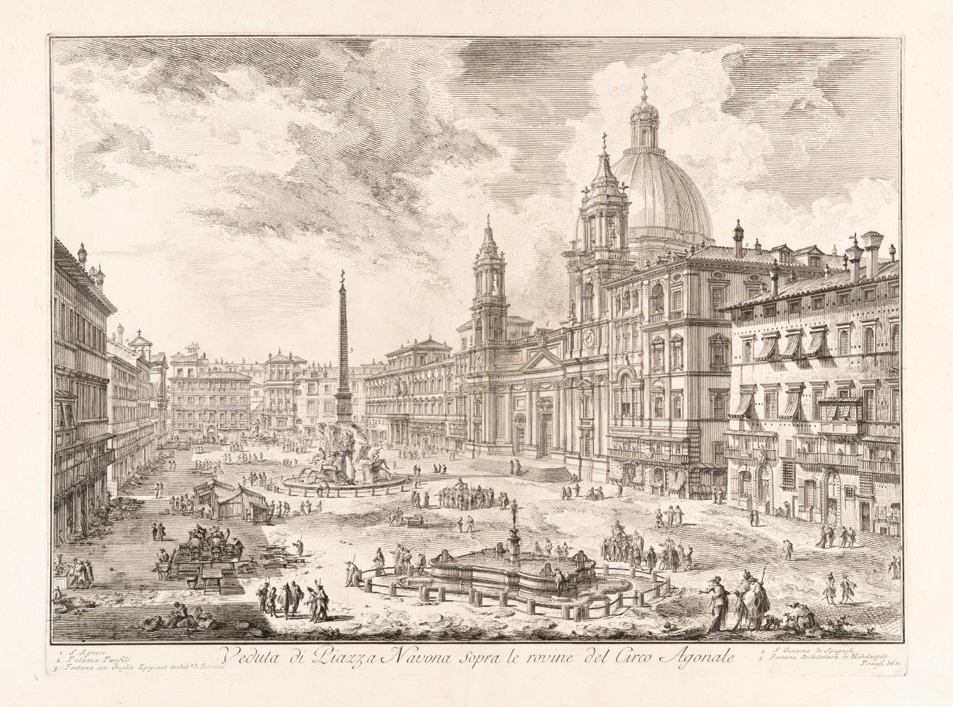 Veduta di Piazza Navona sopra le rovine del Circo Agonale