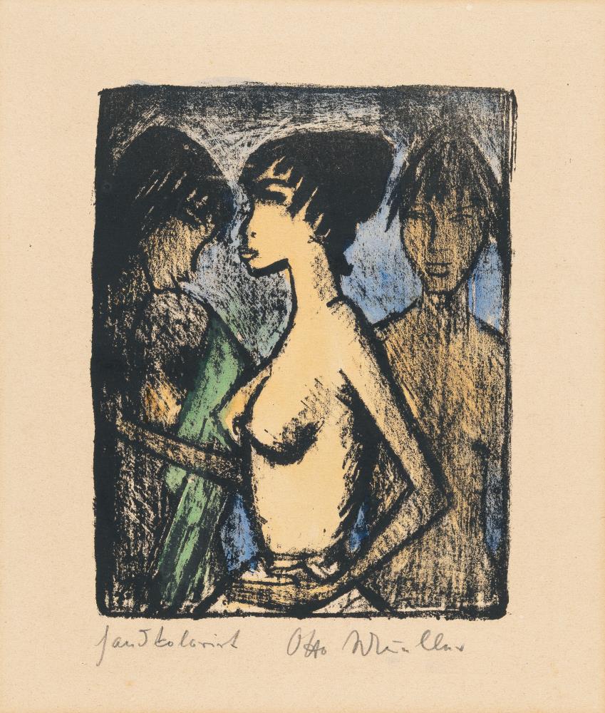 Girl in a semi-nude profile