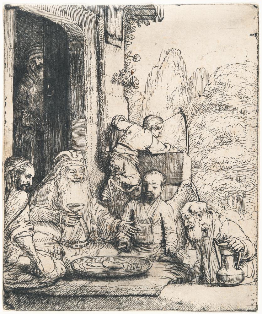 Abraham, die Engel bewirtend