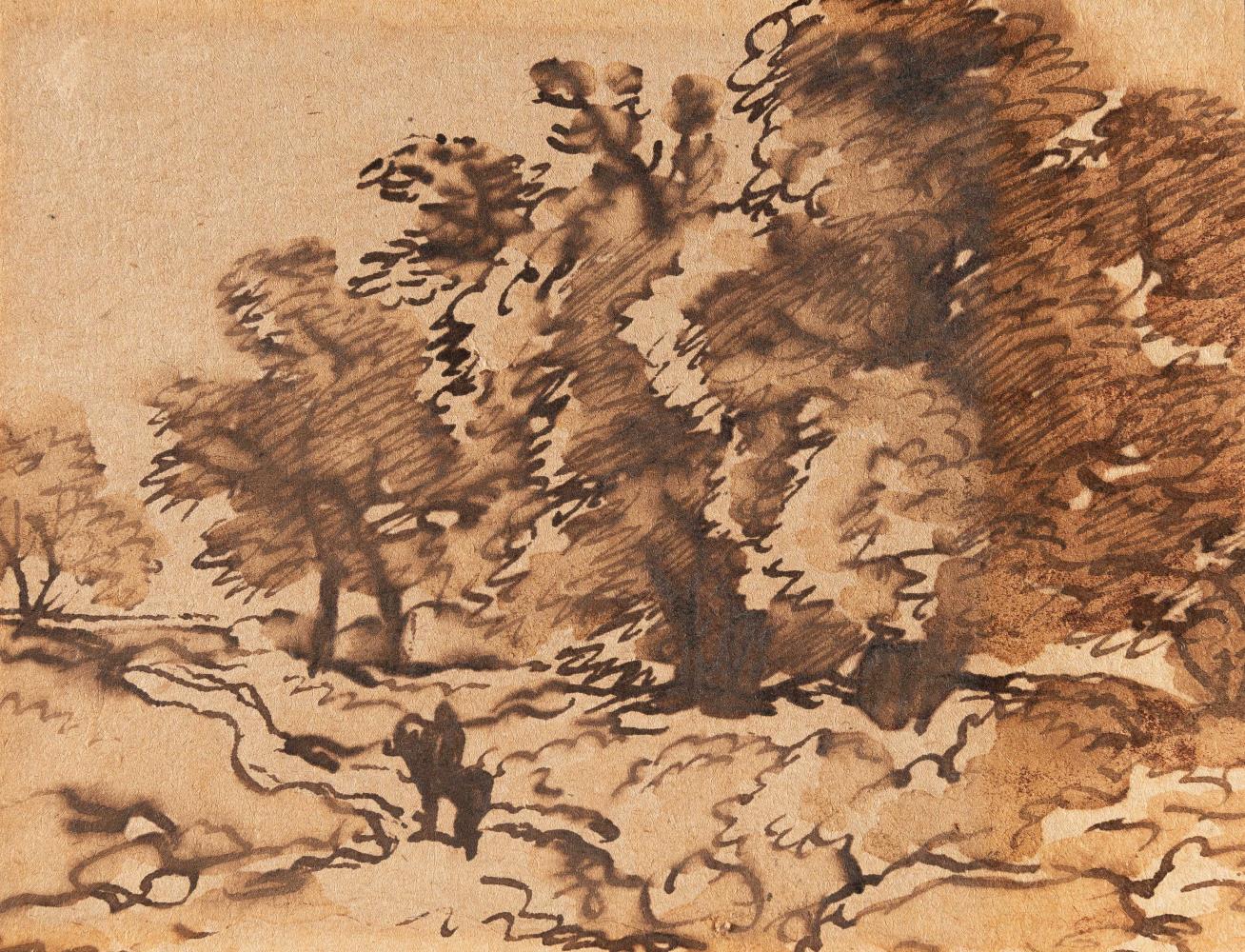 Waldlandschaft mit Reiter