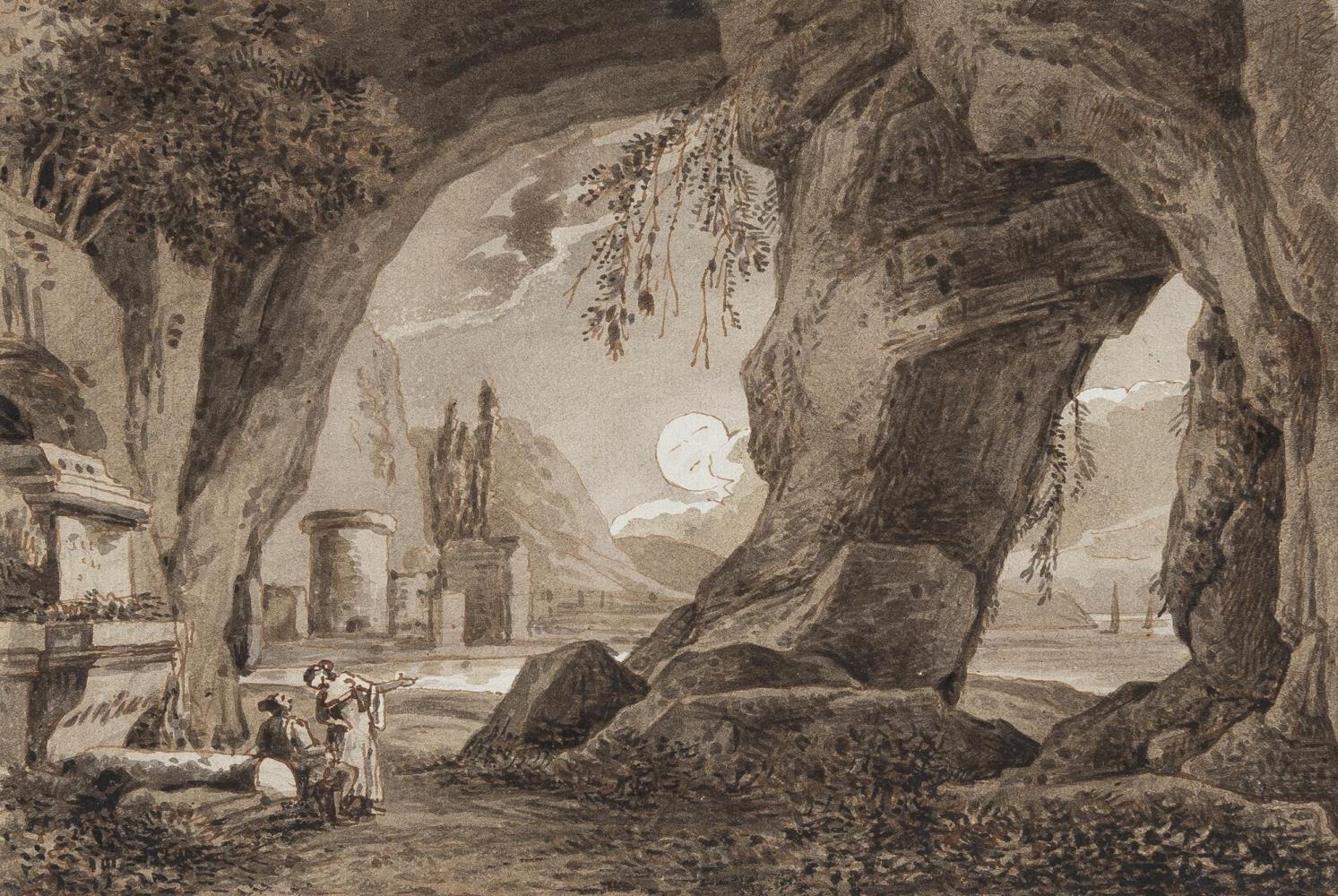Felsgrotte bei Mondschein