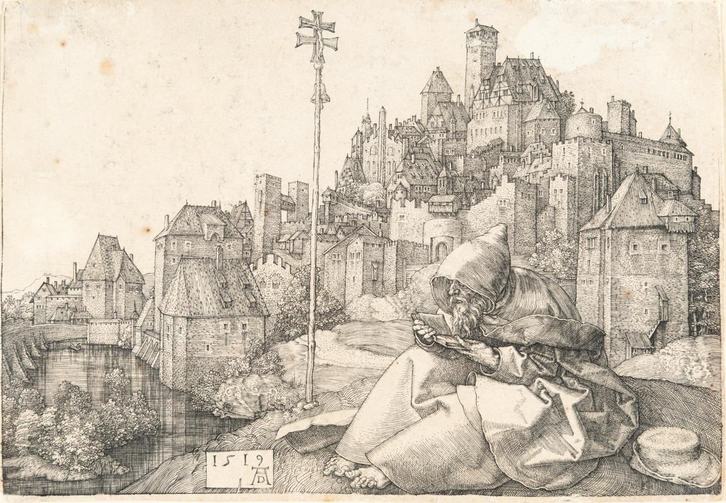 Der heilige Antonius vor der Stadt