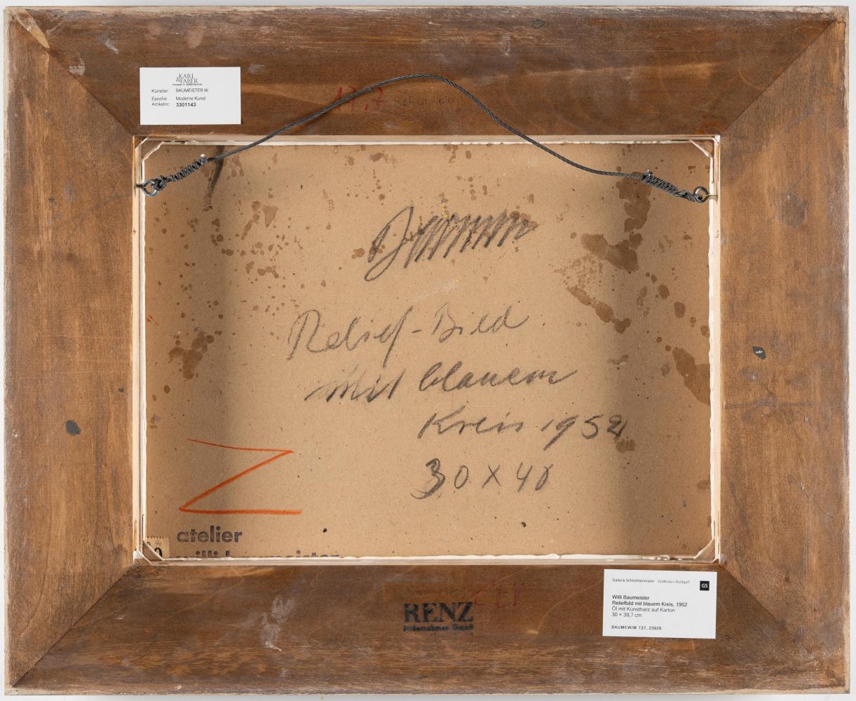 „Relief-Bild mit blauem Kreis“ (Relief picture with blue circle)