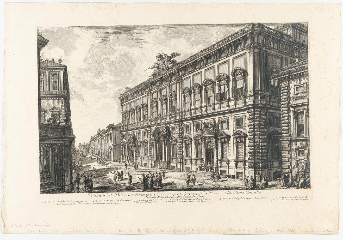 Veduta del Palazzo fabbricato sul Quirinale per le Segreterie