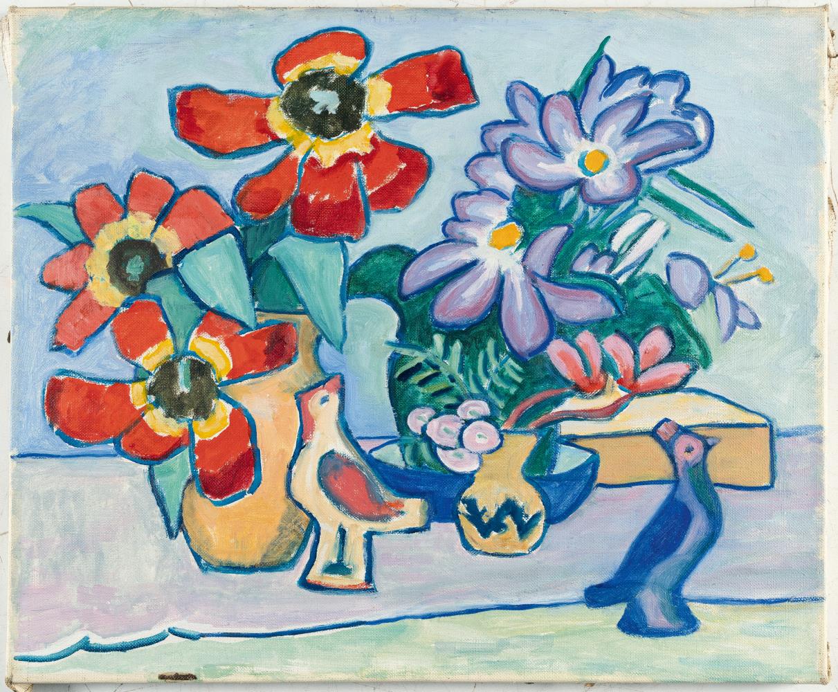 Still Life with Tulips and Crocuses