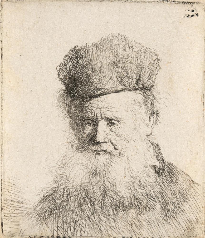Bärtiger Greis mit Pelzmütze