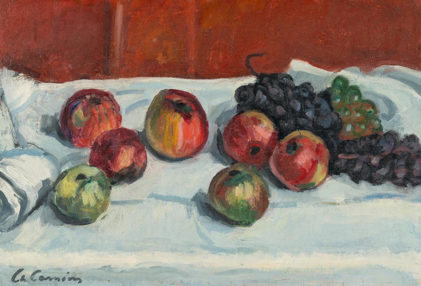 Nature morte aux pommes et aux raisins