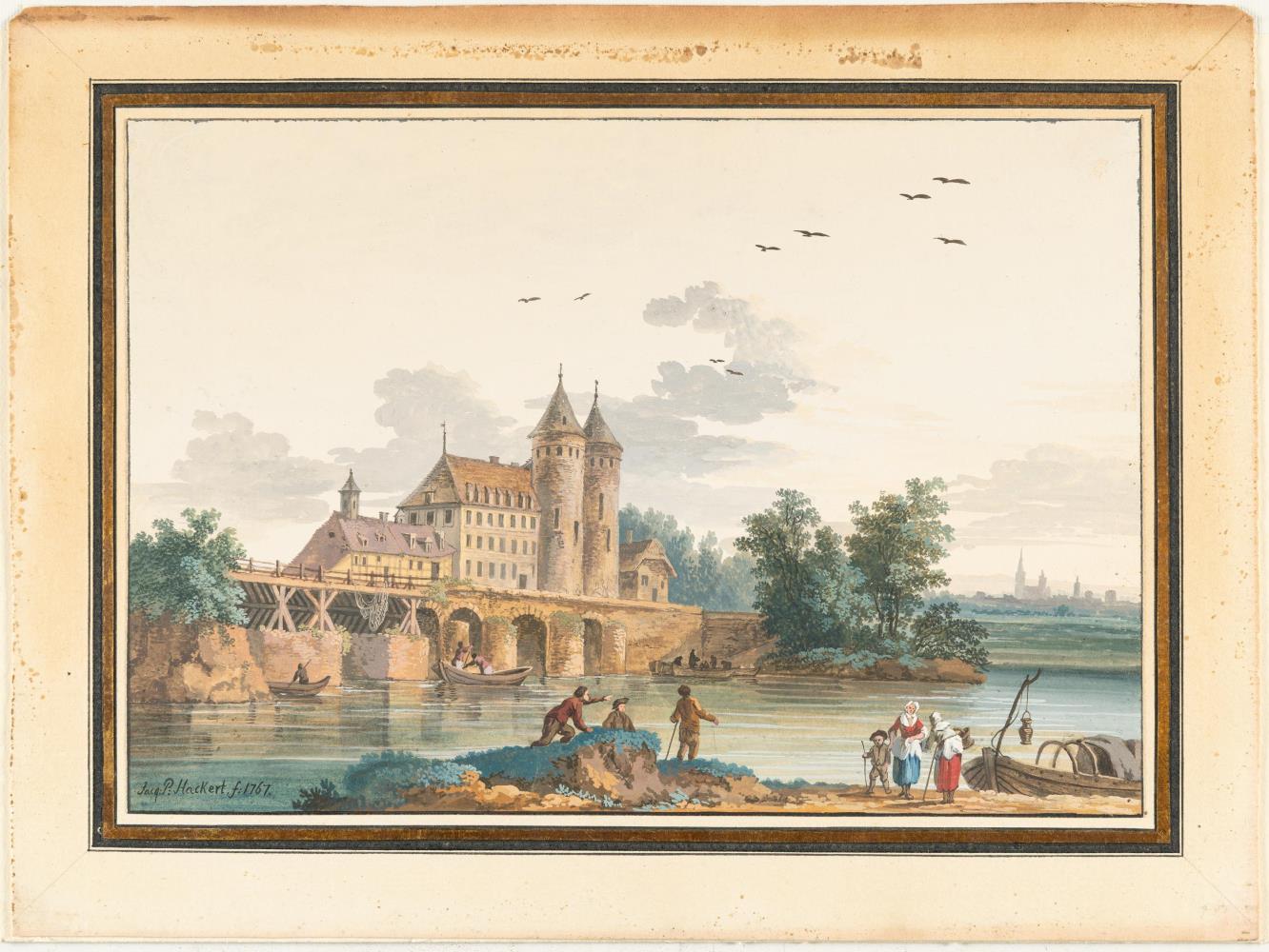 Ansicht der Seine-Brücke und des Schlosses von Vernon