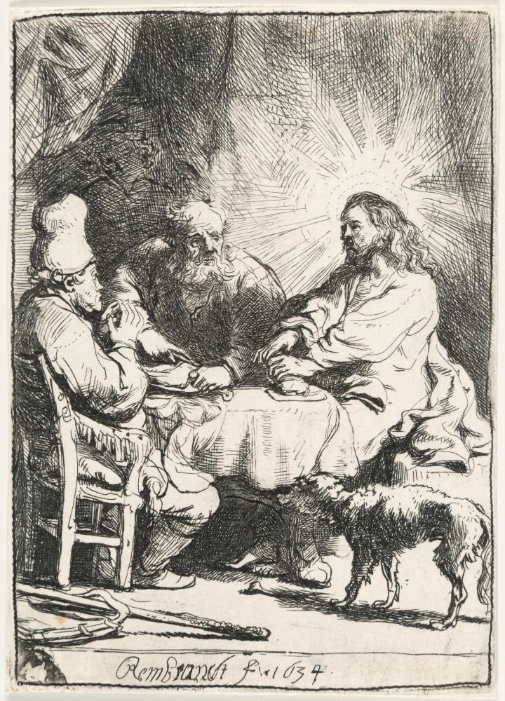 Christus in Emmaus (kleine Platte)