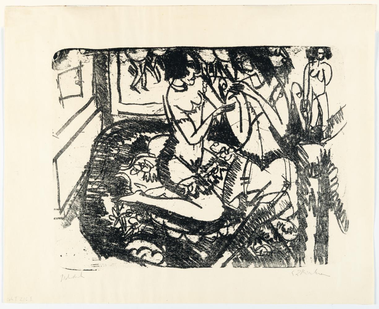 Two girls in lingerie (girls in trousers)