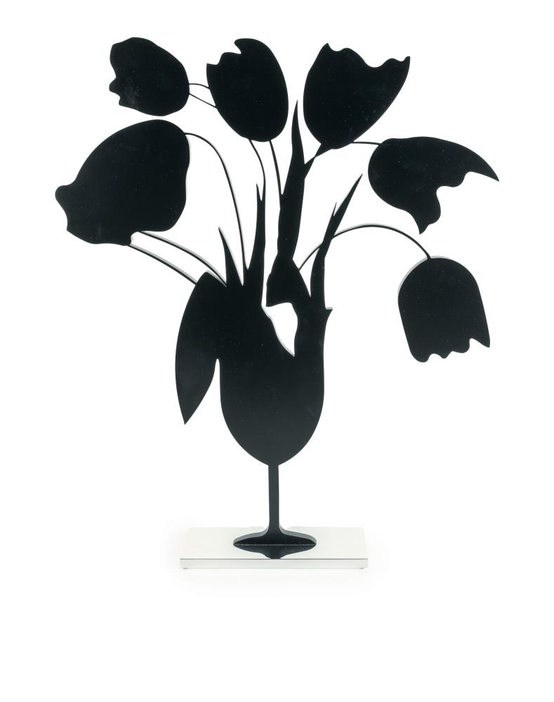 "Black Tulips and Vase"