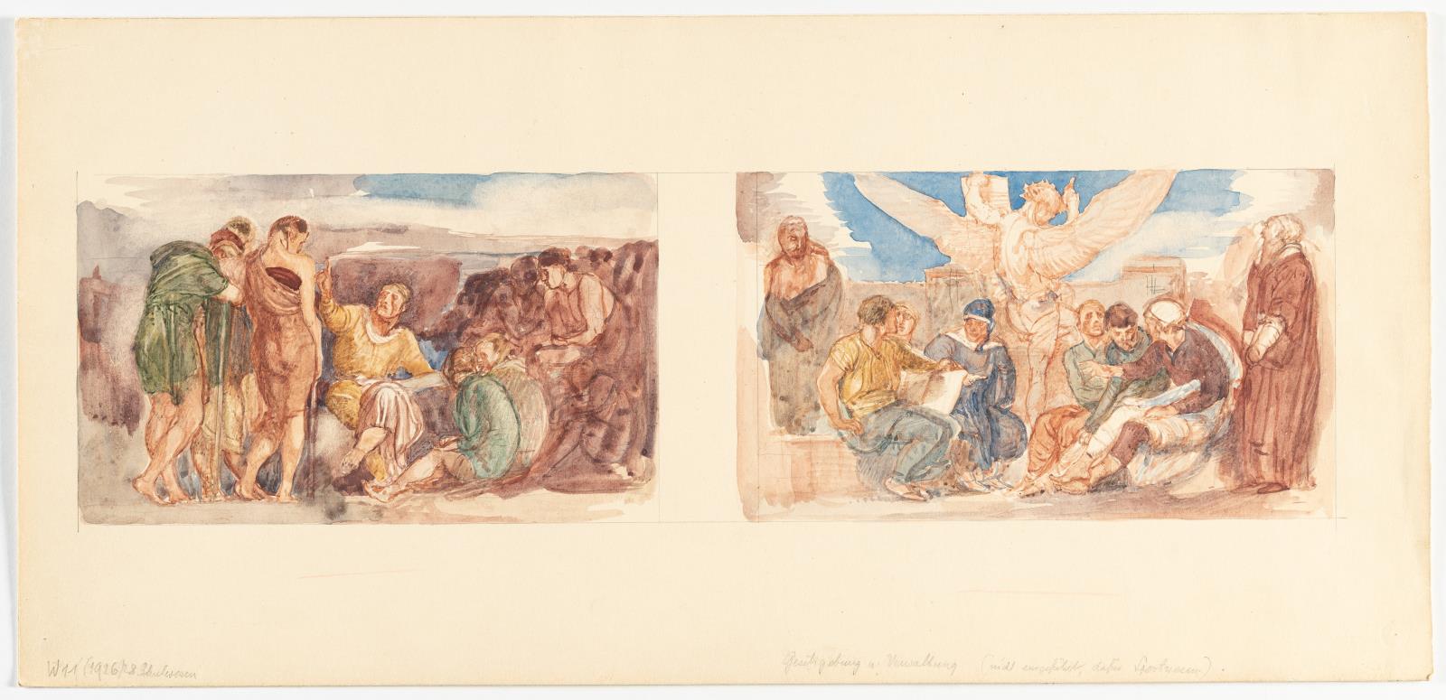 2 sheets: Municipal housing frescoes (designs)