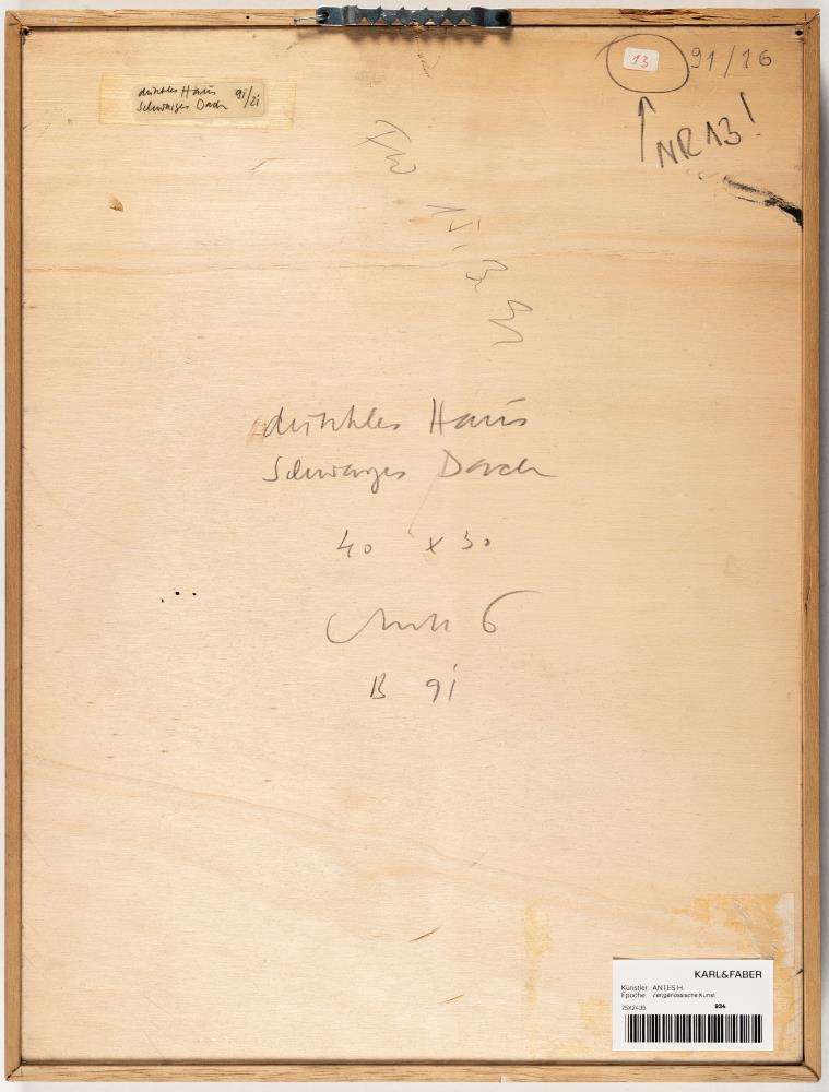 "dunkles Haus, schwarzes Dach"