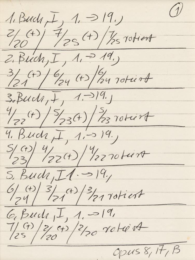 10 sheets: Untitled (1st–25th book, opus 8, A, B –> opus 11, A, B