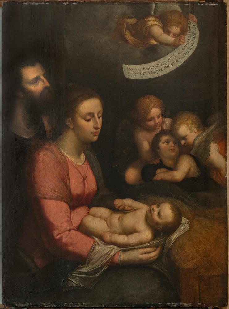 Die Heilige Familie mit vier Putti