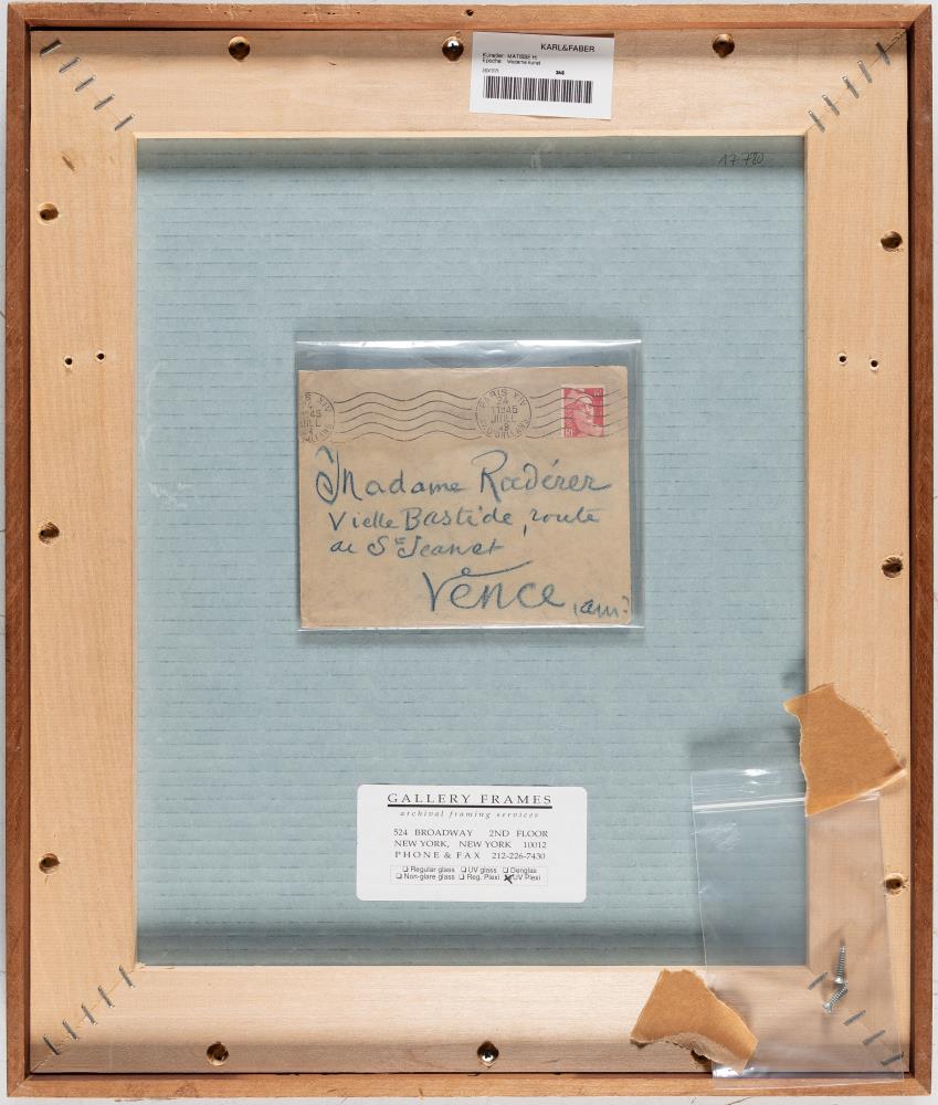 Letter with blue linear ornament