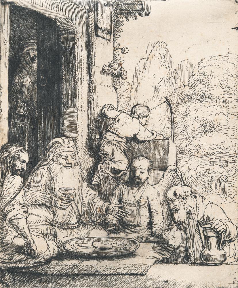 Abraham, die Engel bewirtend